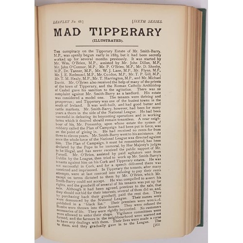 303 - Bound volume of pamphlets relating to the Land War and Repeal. 1893.Meath Election; Tipperary; how N... 