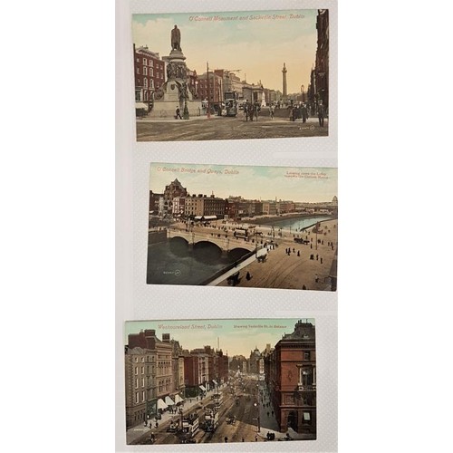 329 - Album containing 30 1916 black and white related post cards; 28 colour Dublin related post cards and... 