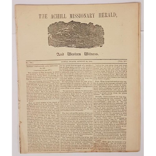 342 - The Achill Missionary Herald and Western Witness. August 1852. 16 pages. As issued. Printed and Publ... 