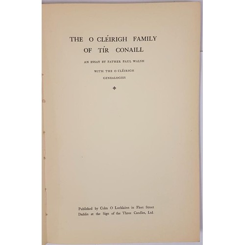 344 - The O’Cleirigh Family of Tir Conaill with the O’Cleirigh Genealogies. Published by Colm ... 