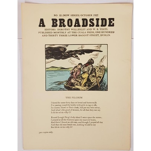 351 - The Pilgrim. A Broadside Published at the Cuala Press. October 1937. Editors Dorothy Wellesley and W... 