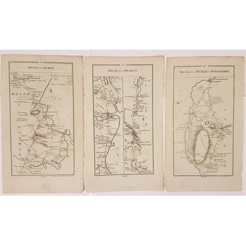 354 - 1777 Maps. Road from Dublin to [Donaghadee, Lisburn, Belfast, Banbridge, Swords, Drogheda, Dunleer, ... 