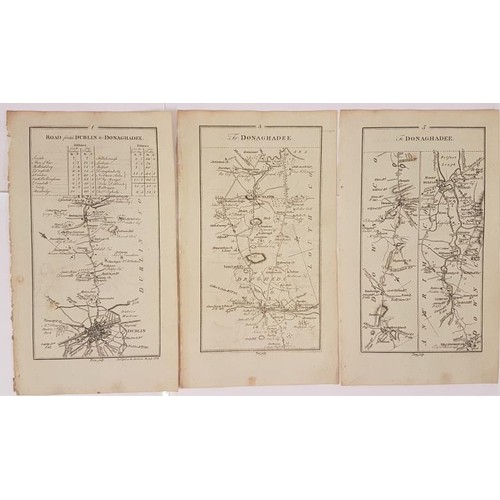 354 - 1777 Maps. Road from Dublin to [Donaghadee, Lisburn, Belfast, Banbridge, Swords, Drogheda, Dunleer, ... 