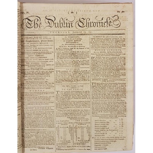 379 - The Dublin Chronicle, 1791, Jan -Dec. Full years editions bound. Half Calf, Marble Boards