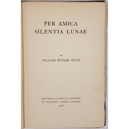 395 - Per Amica Silentia Lunae W. B. Yeats Published by Macmillan & Co. Limited, London, 1918-Blue boa... 