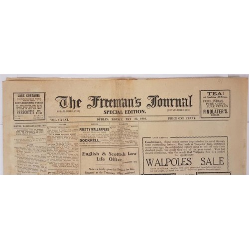 429 - The Freeman’s Journal Special Edition. Monday May 22, 1916. Much reporting on the outcome of t... 