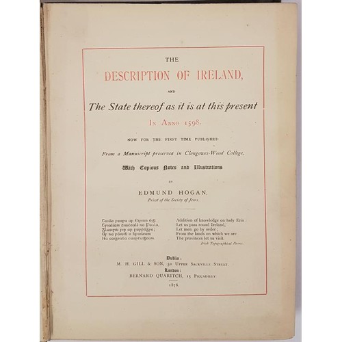 454 - The Description Of Ireland : and the state thereof as it is at this present in anno 1598 ; Now for t... 