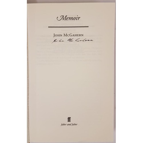 458 - John McGahern, Memoir, 2005, Faber &Faber, signed 1st edition, 1st printing, hardback in dustjac... 