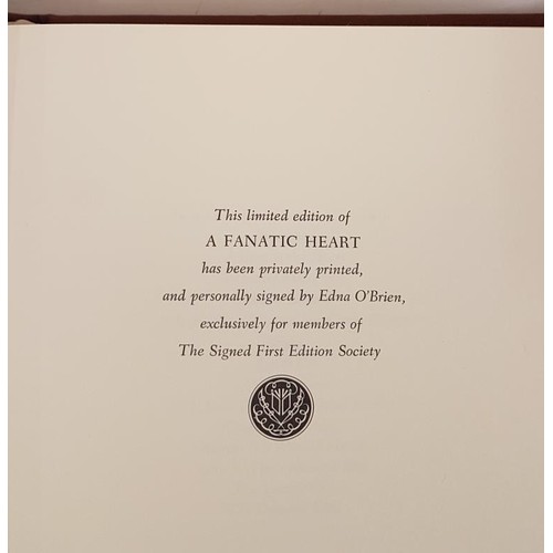 465 - Edna O’Brien – Fanatic Heart. Privately printed, and personally signed by the author, fo... 