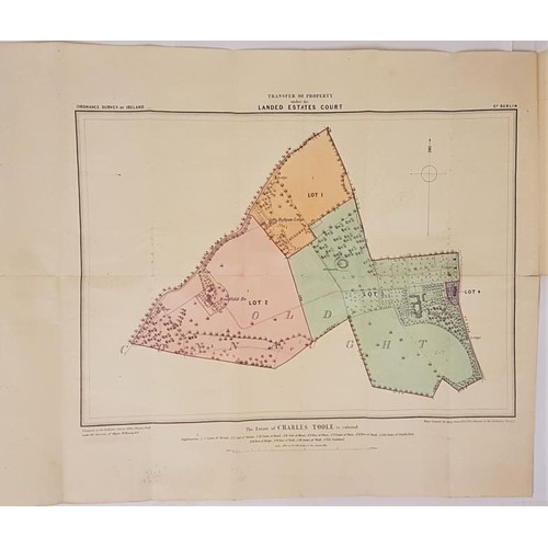 498 - Landed Estates Court, estate of Charles Toole. Very large format attractive coloured map. [1871]. Ba... 