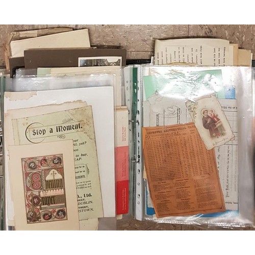 327 - Private collection of Irish historical ephemera. Correspondence, maps, prints, postcards, photograph... 