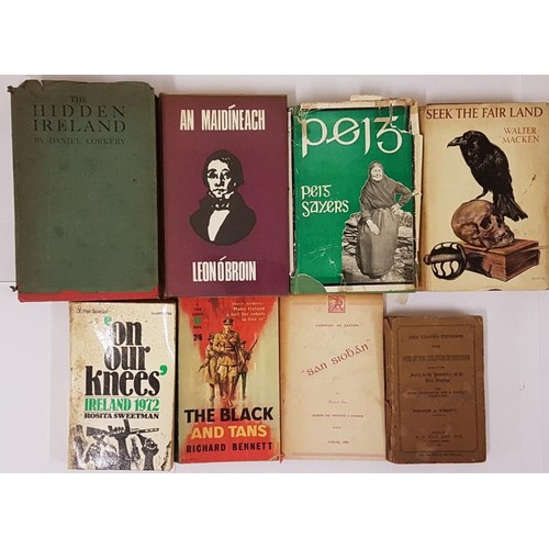 626 - 8 Irish Interest Books: Peig by Peig Sayers; The Hidden Ireland by Daniel Corkery; An Maidíne... 