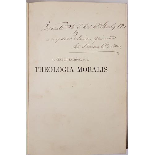 28 - FINE BINDING. La Croix, P. Claudii. S. J. Theologia Moralis. 4 volumes. Paris, Vives, 1874. Imperial... 
