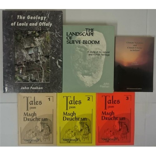 34 - John Feehan, The Geology of Laois and Offaly, folio, pic covers, 2013; The Landscape of Slieve Bloom... 