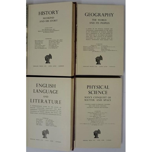 36 - The New Educational Library 4 Vol: History- Mankind and his Story, 1948; Geography- The World and It... 