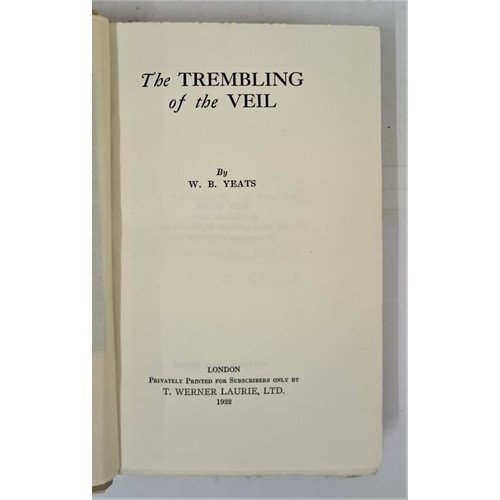 37 - W. B. Yeats. The Trembling of the Veil. 1922. Limited edition signed by Yeats on the limitation page... 