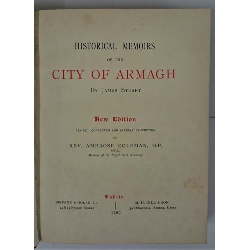 40 - Binding - Armagh] Stuart J. & Coleman, A. Historical Memoirs of Armagh. New edition revised etc.... 