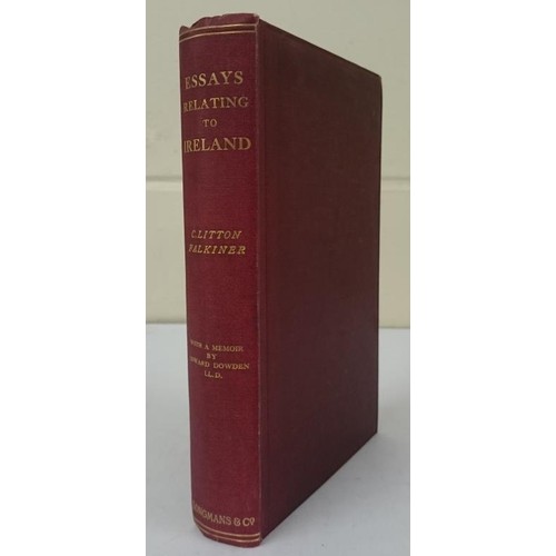 42 - C. Little Falkinde Essays Relating to Ireland. 1909. 1st.Original red cloth