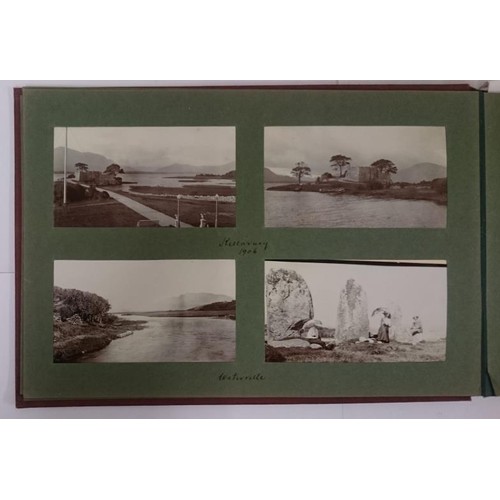 46 - Photograph Album, 1906-07]. Good cloth bound wealthy upper-middle class family album, 47 post card s... 