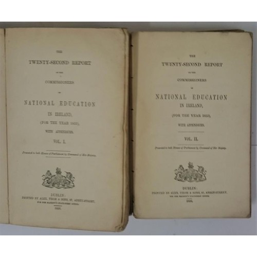 89 - The Report on the Commissioners of National Education in Ireland for the Year 1855. Dublin, Thom. 18... 