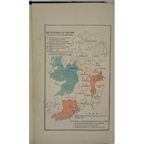 103 - Prendergast, The Cromwellian Settlement of Ireland, 1868, NY, small 8vo with three maps; 288 pps; gr... 