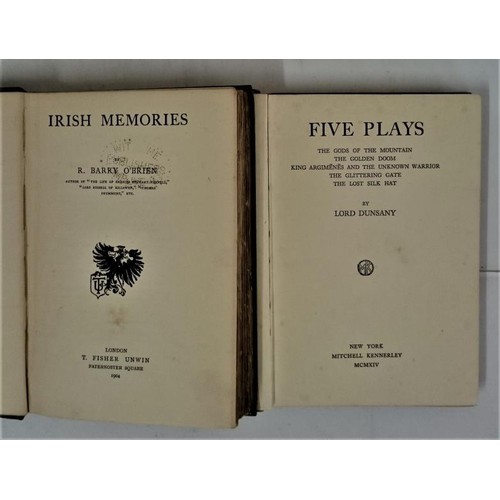 126 - R Barry O'Brien. Irish Memories, 1904 with Plans of Cremona and Fontenoy, green cloth, gilt titles; ... 