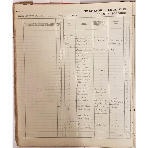 150 - County Borough Council Of Limerick Poor Rate Collecting Book for the Year 1917-1918