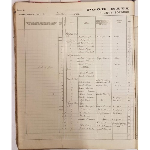 150 - County Borough Council Of Limerick Poor Rate Collecting Book for the Year 1917-1918