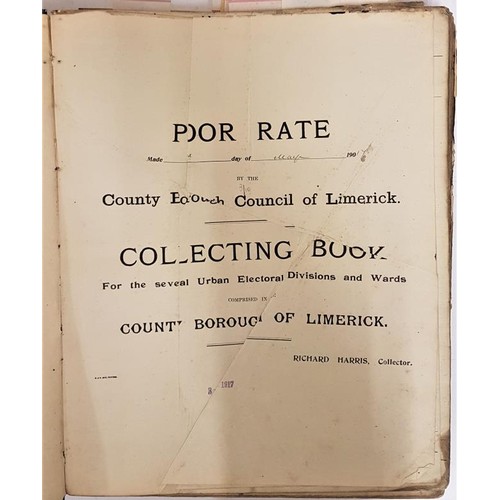 150 - County Borough Council Of Limerick Poor Rate Collecting Book for the Year 1917-1918