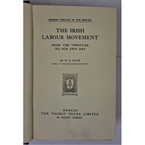 184 - W.P. Ryan. The Irish Labour Movement from the Twenties to our own day. C. 1924. Unusual book plate f... 