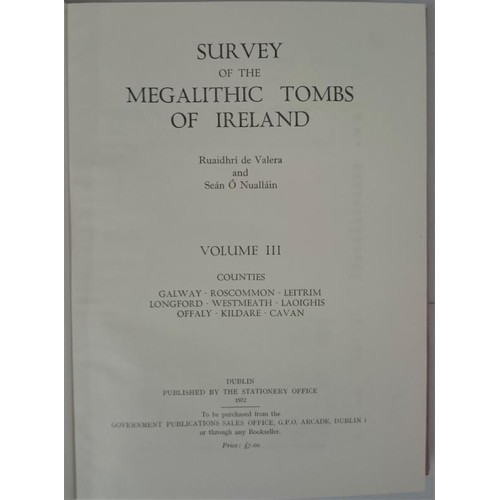 211 - Survey of the Megalithic Tombs of Ireland - Volume III Counties Galway, Roscommon, Leitrim, Longford... 