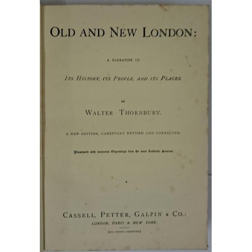 226 - Old and New London- A narrative of its history, its people and its places by Walter Thornbury Vol 1-... 