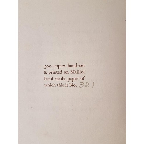 242 - Moore, George. The Talking Pine. Paris: The Hours Press, 1931. First edition. pp. 8. Edition limited... 