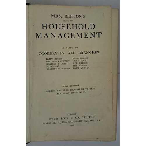 253 - Cookery & Food] Mrs. Beeton’s Book of Household Management, 1909, over 2000 pages, publish... 