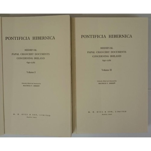 259 - Maurice Sheehy, Pontificia Hibernica, Vol 1 and 11, papal docs concerning Ireland, 640-1261; cards, ... 