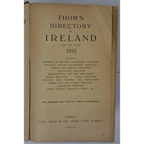 265 - Thoms Directory - Ireland. 1955. Thick quarto. Original red cloth