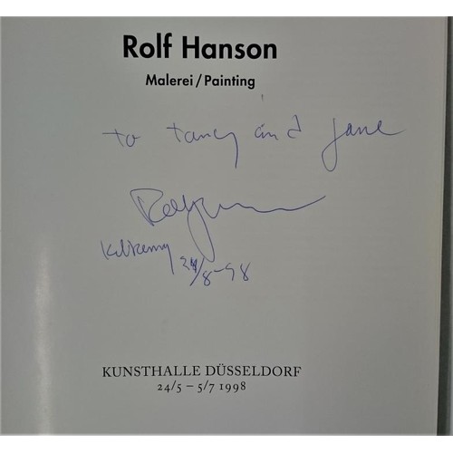 274 - Rolf Hanson. Painting. Published Dusseldorf. 1998. Quarto. Signed copy from author/artist to the Kil... 