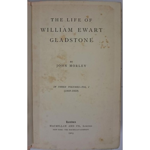 282 - THE LIFE OF WILLIAM EWART GLADSTONE. IN THREE VOLUMES - VOL. III (1880-1898) JOHN MORLEY Published b... 