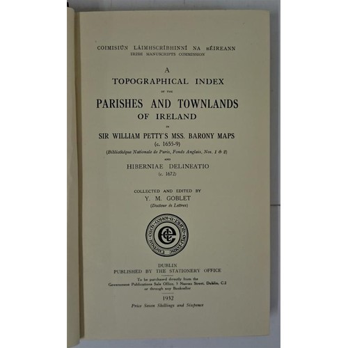 285 - Y. Goblet. A Topographical Index to the Parishes & Townlands of Ireland in Sir William Petty's B... 