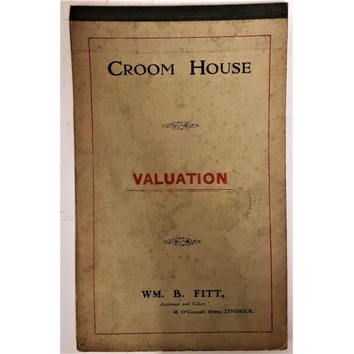 309 - Valuation at Croom House, Limerick of furniture and effects June 1920