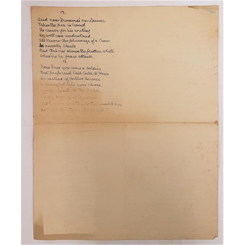 325 - Manuscript Poem of 13 Verses by unknown Poet, dated Christmas 1911