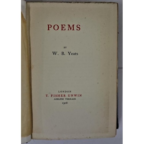 371 - W.B. Yeats. Poems. 1908. Fine copy with tissue protected blue ornate gilt cover & spine designed... 