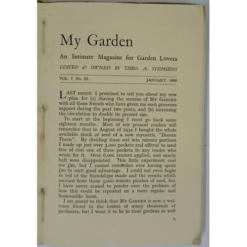 425 - My Garden: An Intimate Magazine for Garden Lovers Theo. A. Stephens [editor] Published by My Garden,... 