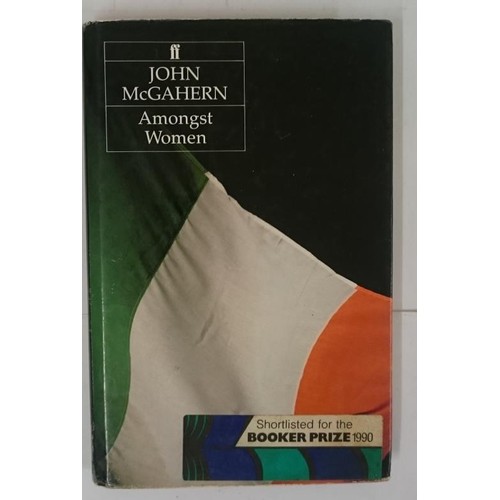 433 - John McGahern . Amongst Women. First edition. Fine d.j. of Irish flag with sticker on cover 