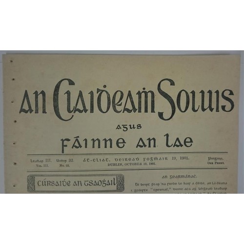 449 - An Claidheamh Soluis agus Fáinne an Lae. Baile Atha Cliath. October 19, 1901. 16 pages, plus ... 