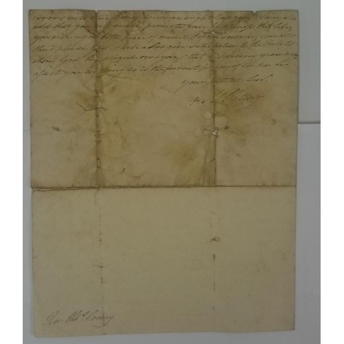 450 - Manuscript Letter dated January 1847, from Bishop M. Slattery, Thurles, Cashel Diocese to a newly or... 