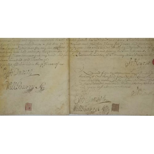 454 - Historical Document. Memorial dated 1709. Burdett Jodrell of Dublin, Samuel Hinde of Dublin and Wick... 