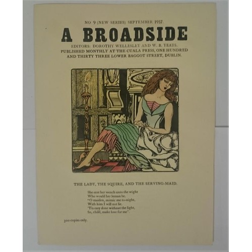 456 - The Lady, the Squire and the Serving-Maid. A Broadside Published at the Cuala Press. September 1937.... 