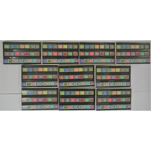 460 - Irish Postage Stamp Collection - Complete set of Gerl pre-decimal mint stamps from half penny to 10 ... 