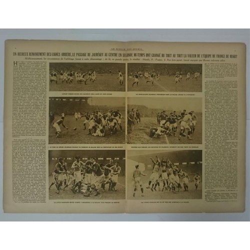 476 - [Early Irish Rugby] Le Mirroir Des Sports. France-Irlande. January 1927. French sports paper with mu... 